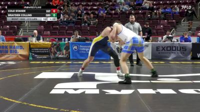 215 lbs First Round - Cole Staker, Eastern York vs Brayden Collins, Canon-McMillan