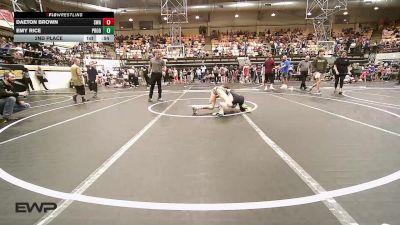 84-92 lbs 2nd Place - Daeton Brown, Shelton Wrestling Academy vs Emy Rice, Prodigy Elite