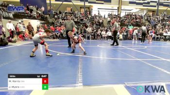 55 lbs Consolation - Maddox Harris, Oklahoma Wrestling Academy vs Jaxton Myers, Cushing