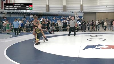 100 lbs 3rd Place Match - Brody Gustin, Michigan Premier WC vs Dale Montemurro, B.A.M. Training Center