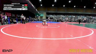 135 lbs Quarterfinal - Mya Escobedo, Delano Diablos vs Anna Lewis, Greenwave Youth Wrestling Club