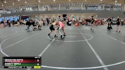 92 lbs Round 1 (6 Team) - Everett Eberle, Triangle WA vs Gracelynn Watts, Crossroads Wrestling