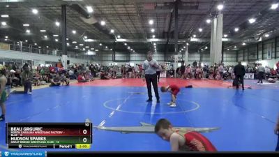 55 lbs Semis (4 Team) - Beau Grguric, NORTH CAROLINA WRESTLING FACTORY - BLUE vs Hudson Sparks, GREAT BRIDGE WRESTLING CLUB