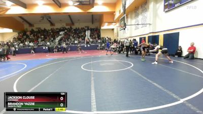 126 lbs Round 3 - Jackson Clouse, Coconino vs Brandon Yazzie, Shonto Prep