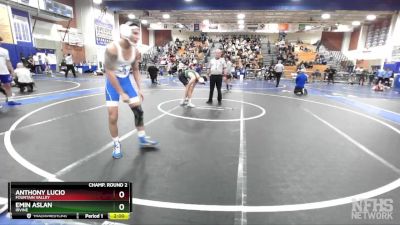 126 lbs Champ. Round 2 - Anthony Lucio, Fountain Valley vs Emin Aslan, Irvine