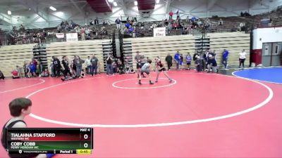 72-77 lbs Round 4 - Coby Cobb, Perry Meridian WC vs Tialahna Stafford, Western WC