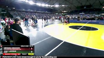 45-47 lbs Quarterfinal - Aryanna Erickson, Basement Boys Wrestling Club vs Zoey Lakoduk, NWWC