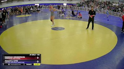 155 lbs Quarterfinal - Hannah Henderson, Harrisburg High School vs Makayla Dye, Tualatin Wolfpack Wrestling