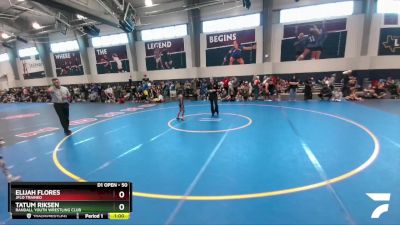 50 lbs Quarterfinal - Tatum Riksen, Randall Youth Wrestling Club vs Elijah Flores, Jflo Trained