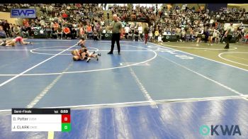 52 lbs Semifinal - Denver Potter, Cushing vs Jayce CLARK, Choctaw Ironman Youth Wrestling