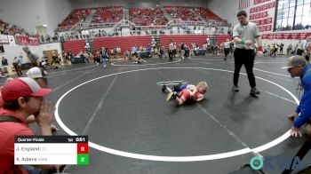 43 lbs Quarterfinal - Jepsen England, Comanche Takedown Club vs Kaizer Adams, Harrah Little League Wrestling