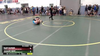 144 lbs Cons. Round 2 - Zackary Kemp, Soldotna Whalers Wrestling Club vs Eliot Klinger, Juneau Youth Wrestling Club Inc.