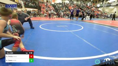 52-55 lbs Quarterfinal - Garrett Potts, Wagoner Takedown Club vs Kelson Dees, Honey Badgers Wrestling Club