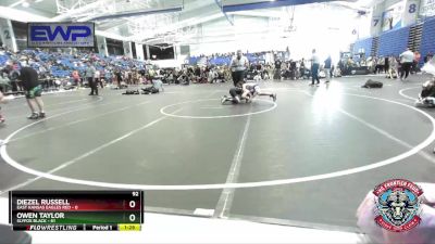 92 lbs Round 2 (4 Team) - Diezel Russell, East Kansas Eagles Red vs Owen Taylor, Slyfox Black