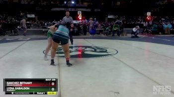 Girls 185 lbs Cons. Semi - Sanchez Bethany, Organ Mountain vs Lydia Gabaldon, Moriarty