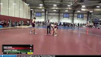 197 lbs 7th Place Match - Sam Ware, Springfield College vs Anthony Mears, University Of Southern Maine