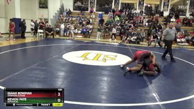 128 lbs Champ. Round 1 - Isaiah Bowman, Stanhope Elmore vs Kevion Pate, Dothan HS