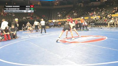 144 Class 2 lbs Cons. Round 2 - Bo Buddemeyer, Owensville vs Korben Warner, Dexter