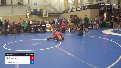 70 kg 3rd Place - Matthew Kolodzik, NJRTC vs Jake Keating, Cavalier Wrestling Club