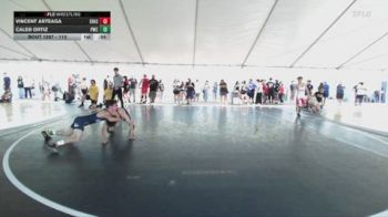 113 lbs Cons. Round 2 - Vincent Arteaga, Eleanor Roosevelt High School vs Caleb Ortiz, Pounders Wrestling Club