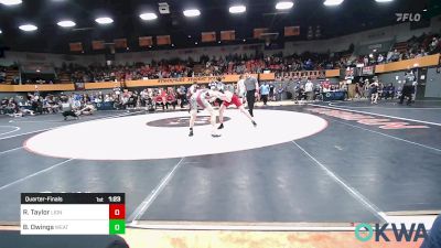 140 lbs Quarterfinal - Ronan Taylor, Lions Wrestling Academy vs Brady Owings, Weatherford Youth Wrestling