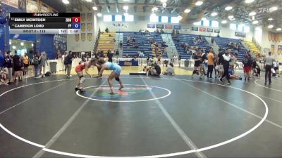 118 lbs Quarterfinal - Emily McIntosh, St John Neumann vs Cameron Lord, Florida Phoenix