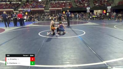 100 lbs Champ. Round 2 - Jaxton Crowley, Cut Bank vs Kolton Eischens, Helena Wrestling Club