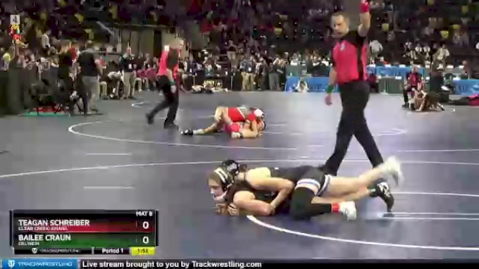 120 lbs Quarterfinal - Bailee Craun, Oelwein vs Teagan Schreiber, Clear ...