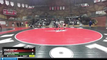 165 lbs Champ. Round 1 - Edward Ramirez, Santa Ana College vs Dylan Hartley, Palomar College
