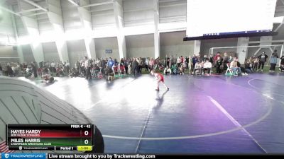 42 lbs Quarterfinal - Hayes Hardy, Box Elder Stingers vs Miles Harris, Champions Wrestling Club