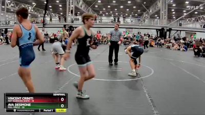 115 lbs Semis (4 Team) - Vincent Criniti, Mat Warriors White vs Ava Desimone, Full Circle