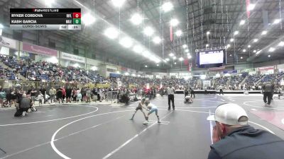 46 lbs Consolation - Ryker Cordova, Rifle Youth Wrestling vs Kash Garcia, Mile High WC