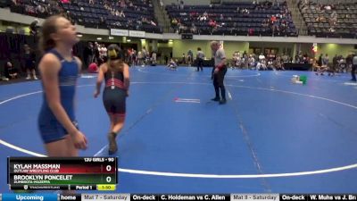 90 lbs Round 3 - Kylah Massman, Outlaw Wrestling Club vs Brooklyn Poncelet, Zumbrota-Mazeppa