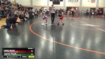 PW-3 lbs Round 3 - Addie Meade, Big Game Wrestling Club vs Hadley Miller, North Liberty Wrestling Club