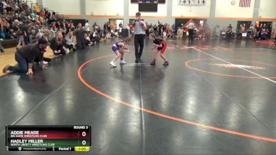 PW-3 lbs Round 3 - Addie Meade, Big Game Wrestling Club vs Hadley Miller, North Liberty Wrestling Club