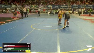 D 2 285 lbs Semifinal - Caiden Burns, North DeSoto vs Mason Dupree, Brusly