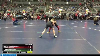 90 lbs Quarterfinal - Chase Urbanec, Ironhawk Wrestling Academy IA vs Apollo Cardenas, The Best Wrestler