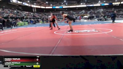 144 lbs Cons. Round 3 - Markis Teeples, Newport vs Logan Mcnally, Wasatch Utah