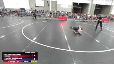 113 lbs Champ. Round 1 - Holdyn Volkman, Shiocton vs Zander Baehnman, Wrestling Factory