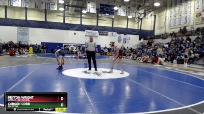 130 lbs Semifinal - PEYTON WRIGHT, Wasilla High School vs Carson Cobb, Soldotna