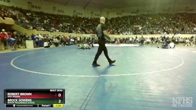 5A-132 lbs Champ. Round 1 - Brock Gowens, Bishop Mcguinness School vs Robert Brown, Will Rogers