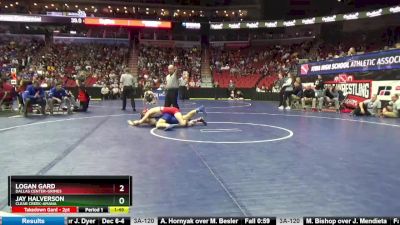 3A-132 lbs Cons. Round 2 - Jay Halverson, Clear Creek-Amana vs Logan Gard, Dallas Center-Grimes