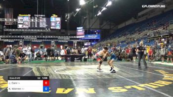 88 lbs Cons 8 #2 - Jeremy Oani, California vs Kolby Warren, Missouri