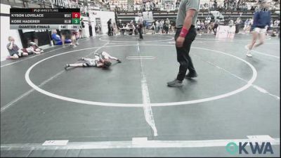 37 lbs Quarterfinal - Kyson Lovelace, Weatherford Youth Wrestling vs Kobe Haderer, Harrah Little League Wrestling