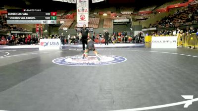 Intermediate Boys - 67 lbs Champ. Round 2 - Jayden Zapata, Inland Elite Wrestling Club vs Cirrus Villarruel, Team Arcata Wrestling Club