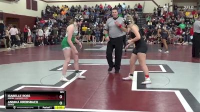 145 lbs Cons. Round 3 - Annika Krebsbach, Osage vs Isabelle Ross, Union, LaPorte City