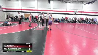 150 lbs Round 3 - Kody Doran, Camdenton Wrestling Club vs Brooklynn Steadham, Carrollton Youth Wrestling