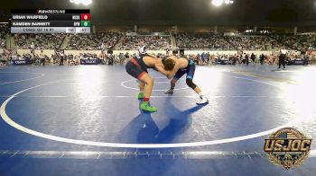 120 lbs Consi Of 16 #1 - Uriah Warfield, Husky Wrestling Club vs Kamden Barnett, Bristow Elementary Wrestling Club