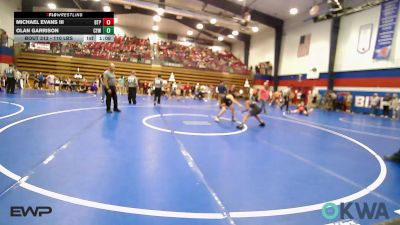 110 lbs Quarterfinal - Michael Evans III, Tulsa Blue T Panthers vs Olan Garrison, Coweta Tiger Wrestling