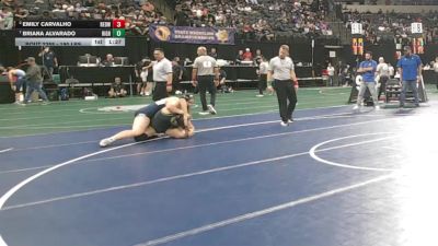 190 lbs Quarterfinal - Emily Carvalho, Redwood -Visalia (CS) vs Briana Alvarado, Highland (Bakersfield) (CS)